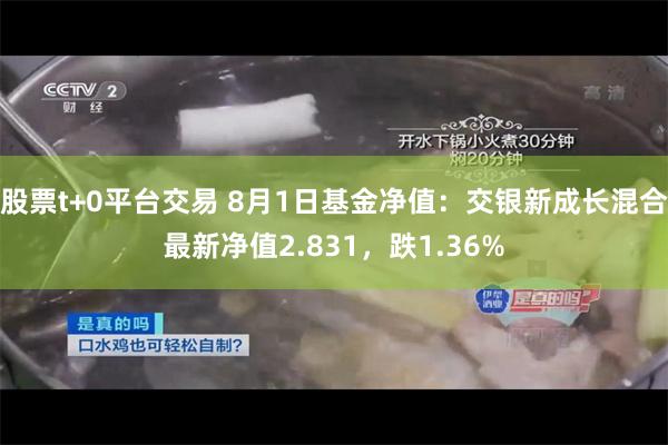 股票t+0平台交易 8月1日基金净值：交银新成长混合最新净值2.831，跌1.36%