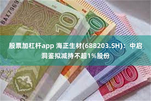 股票加杠杆app 海正生材(688203.SH)：中启洞鉴拟